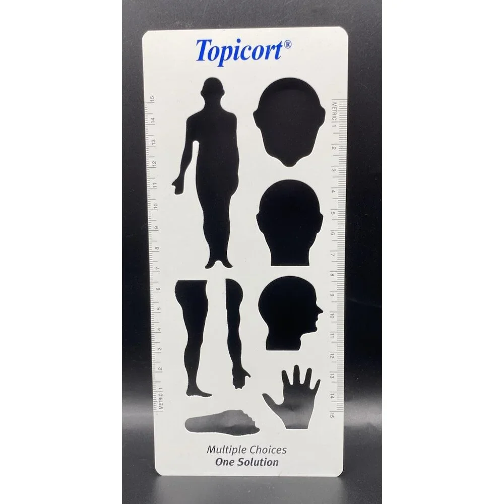 Vintage Pharmeceutical Drug Rep Topicort Ruler Anatomical w/Charts Plastic Retro